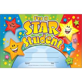 Recognition Awards, I'm a Star Student, 8 1/2w by 5 1/2h, 30/Pack
