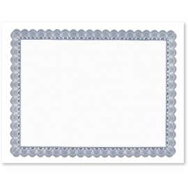 Parchment Paper Certificates, 8-1/2 x 11, Blue Conventional Border, 50/Pack