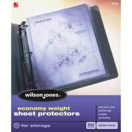 Economy Weight Top-Loading Sheet Protectors, Semi-Clear Finish, Letter, 50/Box