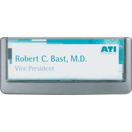 DURABLE® Wall-Mounted CLICK SIGN, Clear Front, Graphite, 1 Each