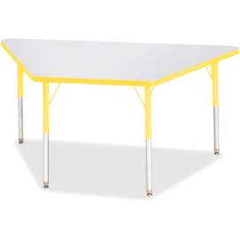 Jonti-Craft Berries Adult-Size Gray Laminate Trapezoid Table