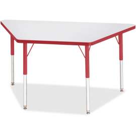 Jonti-Craft Berries Adult-Size Gray Laminate Trapezoid Table
