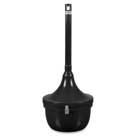 Smokers' Oasis Receptacle, Round, Steel, 4.5 gal, Black