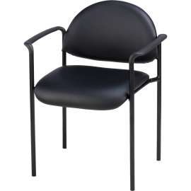 Lorell Vinyl Reception Side Arm Guest Chair