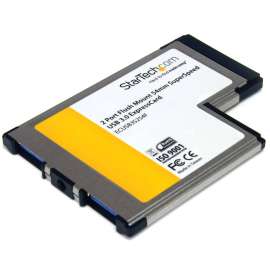 StarTech.com 2 Port Flush Mount ExpressCard 54mm SuperSpeed USB 3.0 Card Adapter with UASP Support