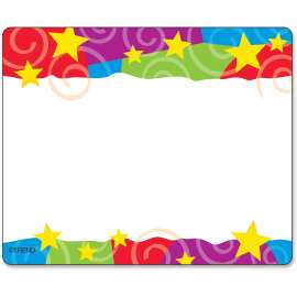Trend Stars & Swirls Colorful Self-adh. Name Tags