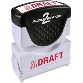 Pre-Inked Shutter Stamp, Red, DRAFT, 1 5/8 x 1/2