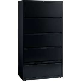 Lorell Receding Drawer Black Lateral Files