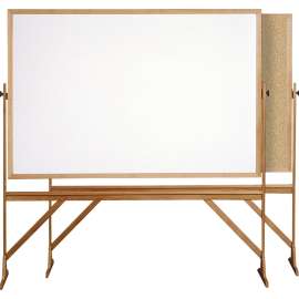 Ghent Reversible Cork Bulletin Board/Whiteboard with Wood Frame