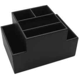 Dacasso Black Leather Desk Supply Organizer
