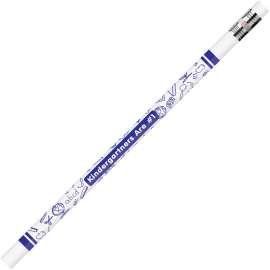 Decorated Wood Pencil, Kindergartners Are #1, HB #2, White, Dozen