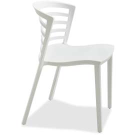 Entourage Stack Chairs, White Seat/White Back, White Base, 4/Carton