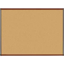Lorell Mahogany Finish Natural Cork Board