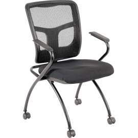 Lorell Mesh Back Nesting Chair with Armrests