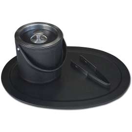 Dacasso Leather 3-Piece Ice Bucket Set