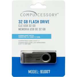 Compucessory - 32 GB Black/Aluminum USB 2.0 Flash Drive (1 per Pack)