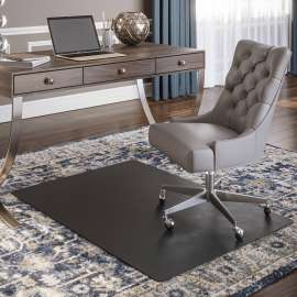 Deflecto Black Rectangular Smooth Edge Chairmats
