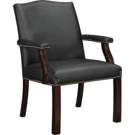 Lorell Bonded Leather Wood Guest Chair