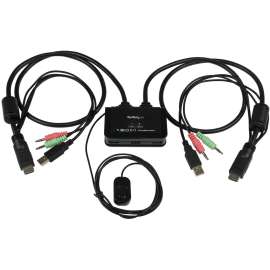 StarTech.com 2 Port USB HDMI Cable KVM Switch with Audio and Remote Switch
