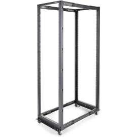 StarTech.com 42U Adjustable Depth Open Frame 4 Post Server Rack Cabinet - Flat Pack w/ Casters, Levelers and Cable Management Hooks