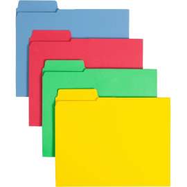 3-in-1 SuperTab Section Folders, 1/3-Cut Tabs, Left Position, Letter Size, Assorted, 12/Pack