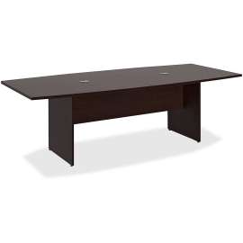 Bush 96W x 42D Boat Shaped Conference Table with Wood Base, Mocha Cherry