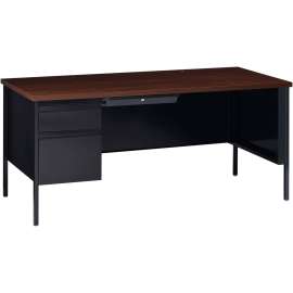 Lorell Fortress Series Walnut Laminate Top Desk
