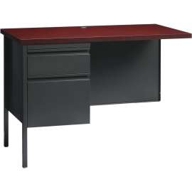 Lorell Fortress Series Mahogany Laminate Top Desk