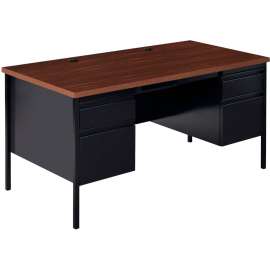 Lorell Fortress Series Walnut Laminate Top Desk