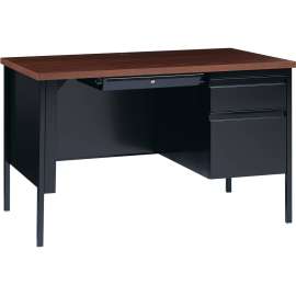Lorell Fortress Series Walnut Laminate Top Desk