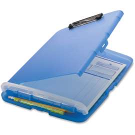 Low Profile Storage Clipboard, 1/2" Capacity, Holds 8 1/2 x 11, Translucent Blue