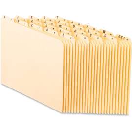 Recycled Top Tab File Guides, Alpha, 1/5 Tab, Manila, Legal, 25/Set