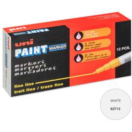 uniball Uni-Paint PX-21 Oil-Based Fine Point Marker, White, 1 Dozen