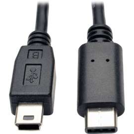USB 2.0 Cable, USB 5-Pin Mini-B to USB Type-C (USB-C) (M/M), 6 ft.