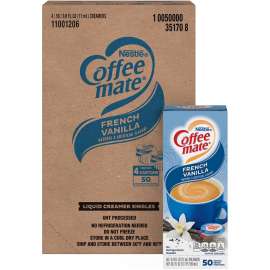 Coffee mate Liquid Coffee Creamer, French Vanilla, 0.38 oz Mini Cups, 200/Carton