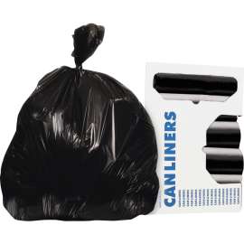 High-Density Waste Can Liners, 56 gal, 22 microns, 43" x 48", Black, 150/Carton