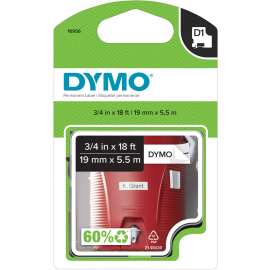 D1 High-Performance Polyester Permanent Label Tape, 0.75" x 18 ft, Black on White