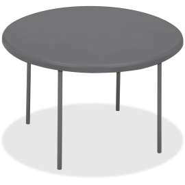 IndestrucTables Too 1200 Series Resin Folding Table, 60 dia x 29h, Charcoal