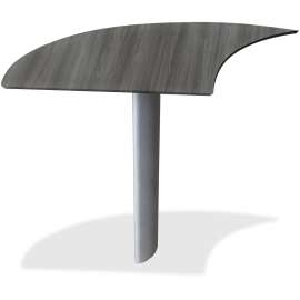 Medina Series Curved Desk Extension, Left-Hand, 47w x 24d x 29.5h, Gray Steel