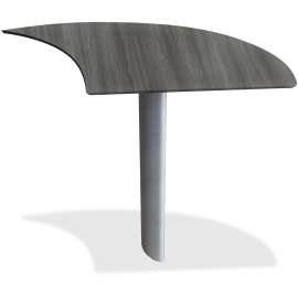 Medina Series Curved Desk Extension, Right-Hand, 47w x 24d x 29.5h, Gray Steel