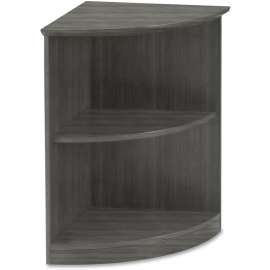 Medina Series Quarter Round Two-Shelf Bookcase, 20w x 20w x 29 1/2h, Gray Steel