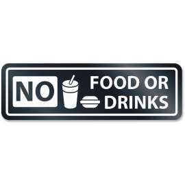 U.S. Stamp & Sign No Food Or Drinks Window Sign