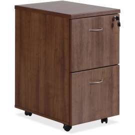 Lorell Mobile Pedestal - 15.8" x 22" x 28.4" - Walnut - Essentials Series