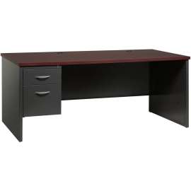 Lorell Mahogany Laminate/Charcoal Modular Desking