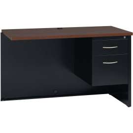 Lorell Walnut Laminate/Black Steel Modular Desking