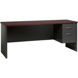 Lorell Mahogany Laminate/Charcoal Modular Desking
