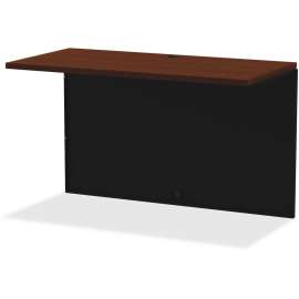 Lorell Walnut Laminate/Black Steel Modular Desking