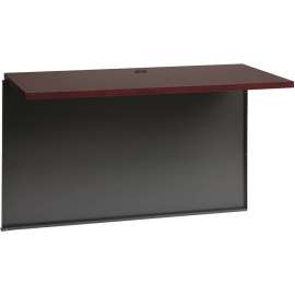 Lorell Mahogany Laminate/Charcoal Modular Desking