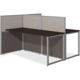 Bush Easy Office 60W 2 Person Cubicle Desk Workstation with 45H Panels, Mocha Cherry