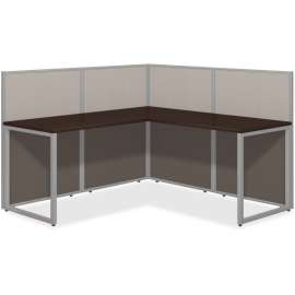 Bush Easy Office 60W L Shaped Cubicle Desk Workstation with 45H Panels, Mocha Cherry